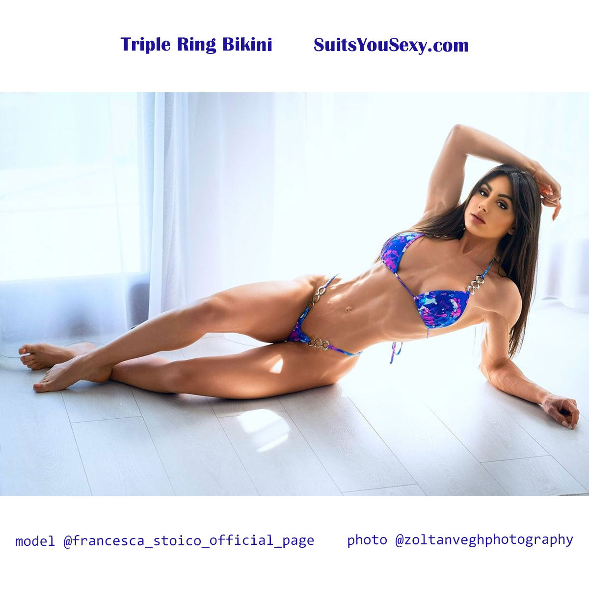 Triple ring micro scrunch bikini — American made, manufactured in Clearwater Florida