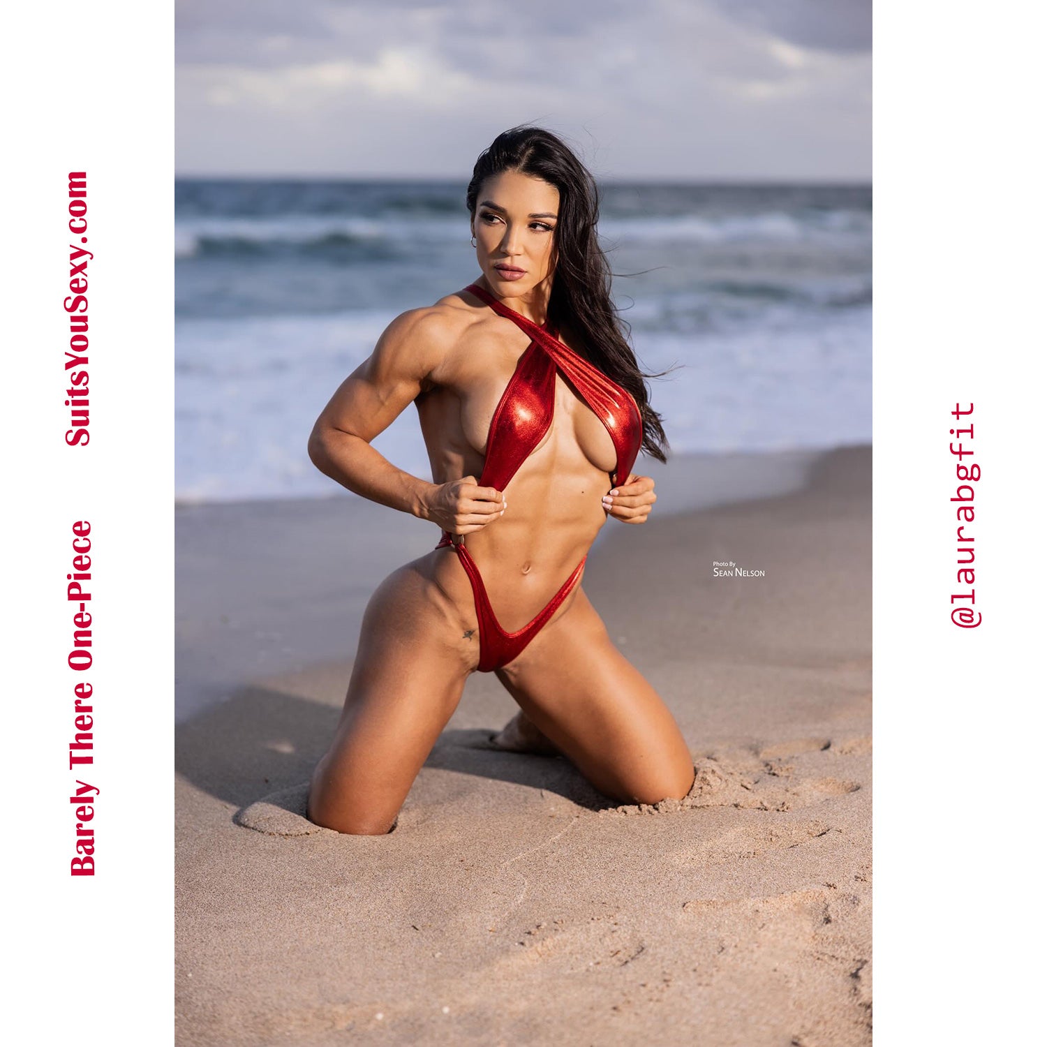 Liquid Red Barely There Criss Cross 1pc Swimsuit