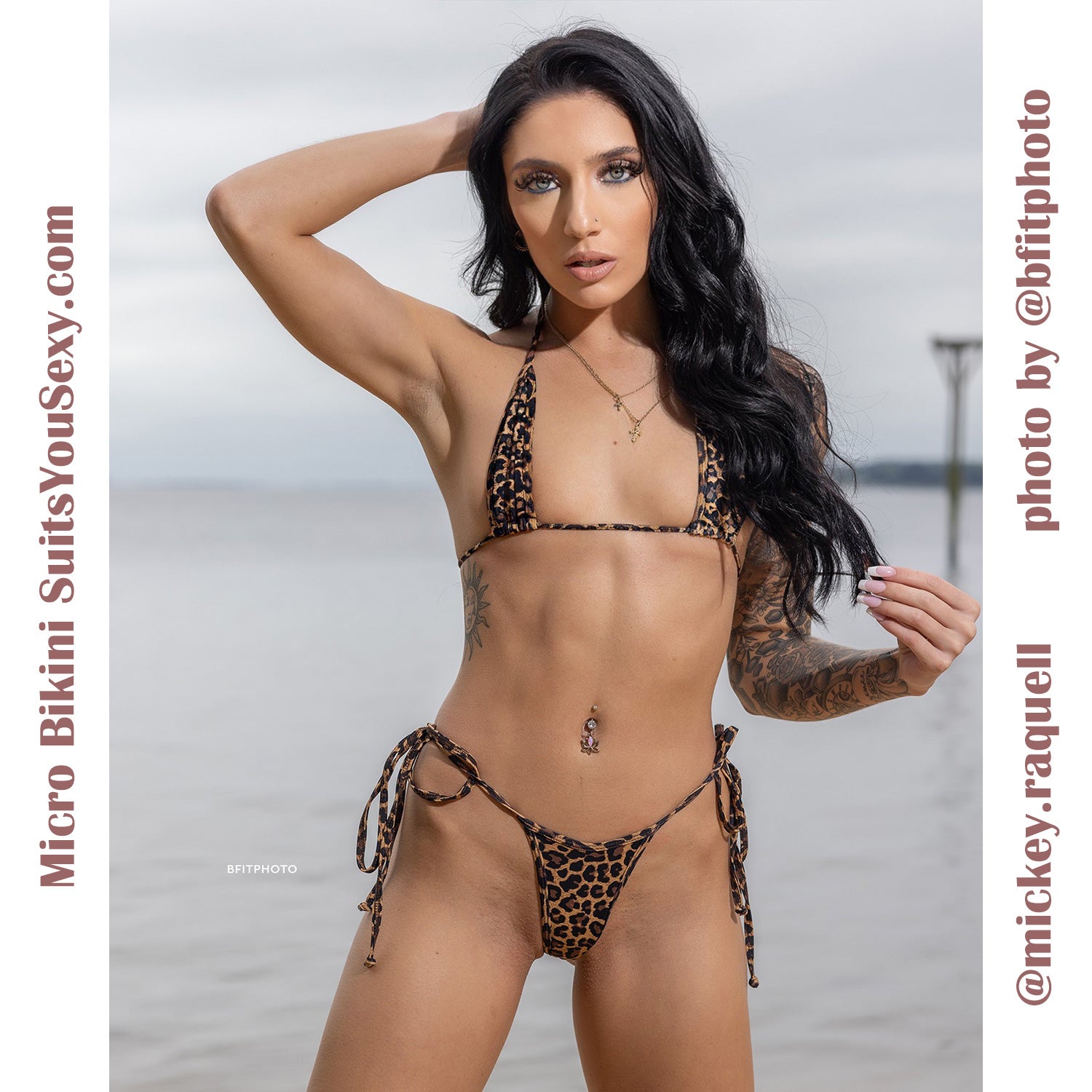 Micro bikini print fabric back view — designed by Lucy, made in Clearwater FL