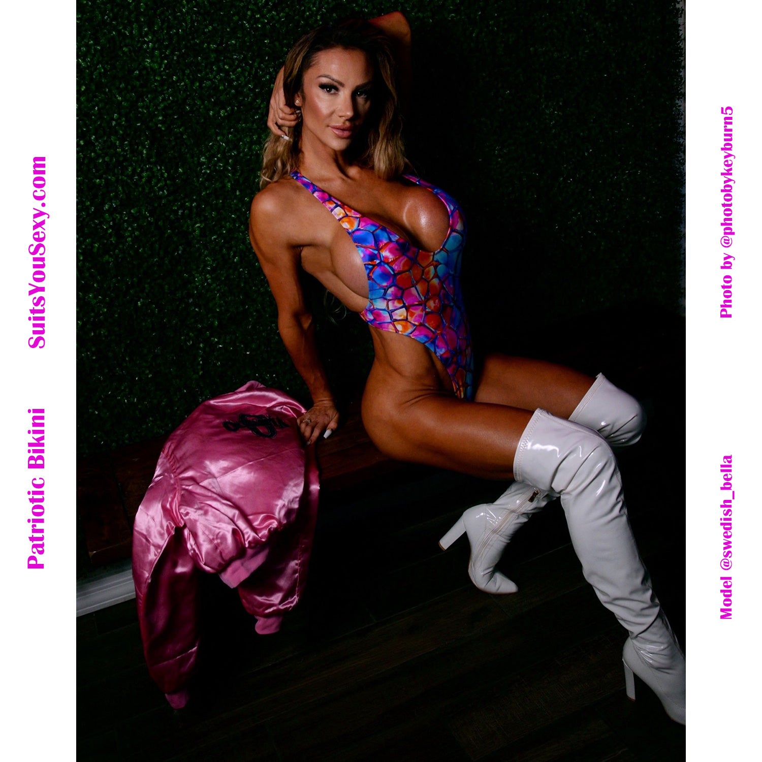 Racerback Thong One-Piece Swimsuit — Bold Print Fabrics, Manufactured in USA - Sexy One-Piece Swimsuit Manufactured in Clearwater, FL