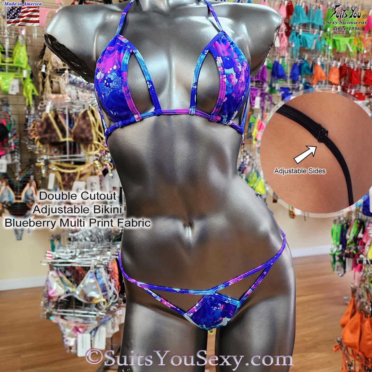 Double cutout bikini adjustable — sexy swimwear, SuitsYouSexy