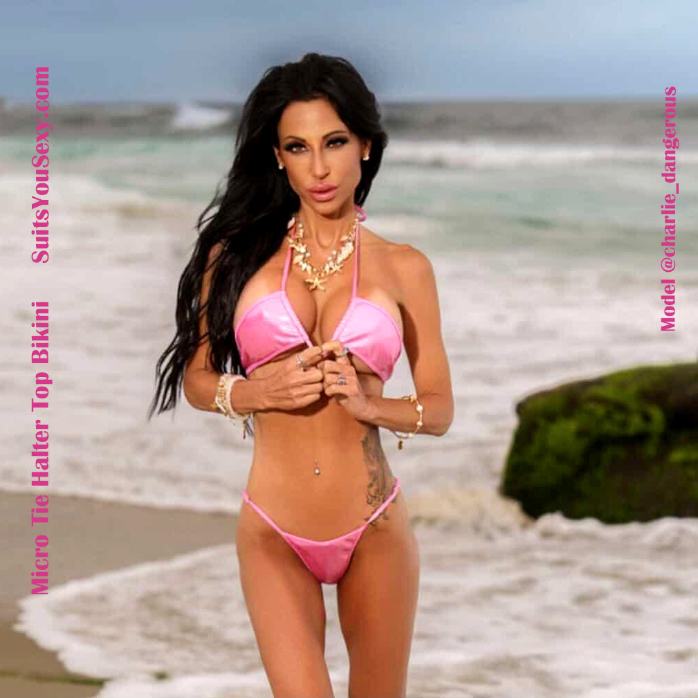 Micro Tie Halter Top Bikini, Charlie