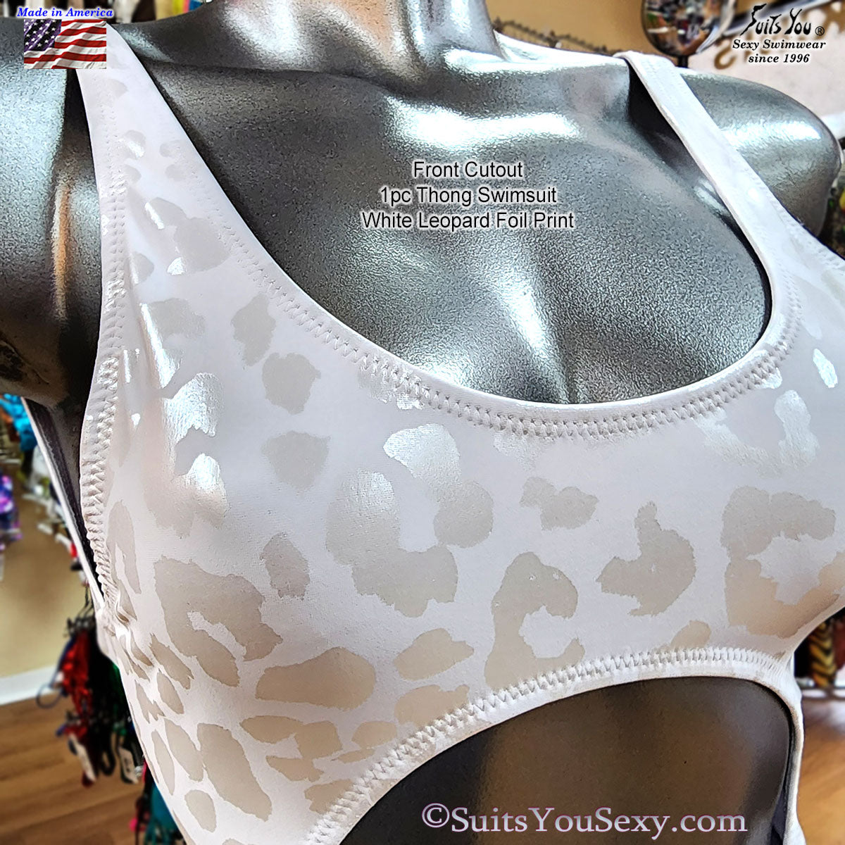 Front cutout thong swimsuit — American made