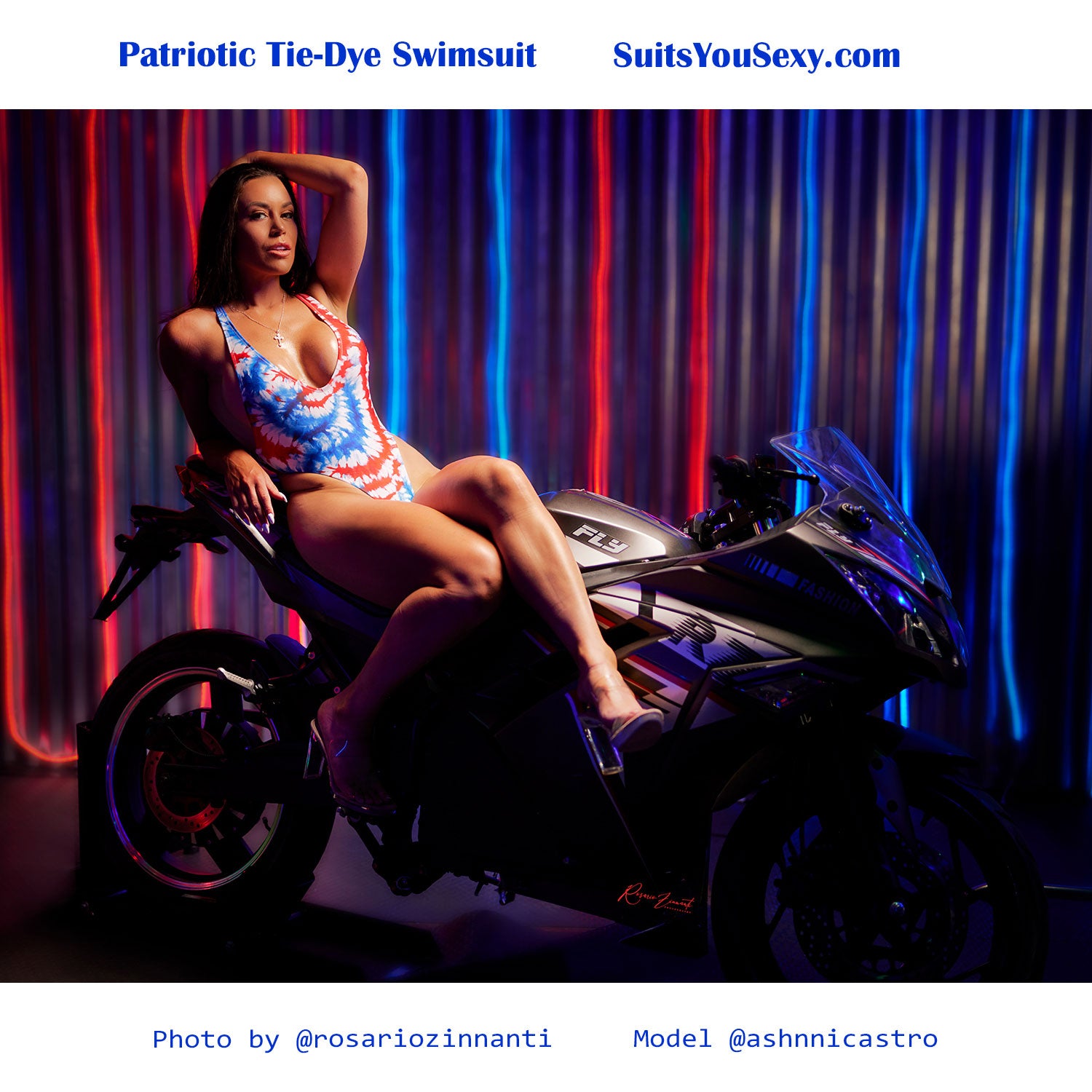 Patriotic Tie-Dye Racerback One-Piece Swimsuit