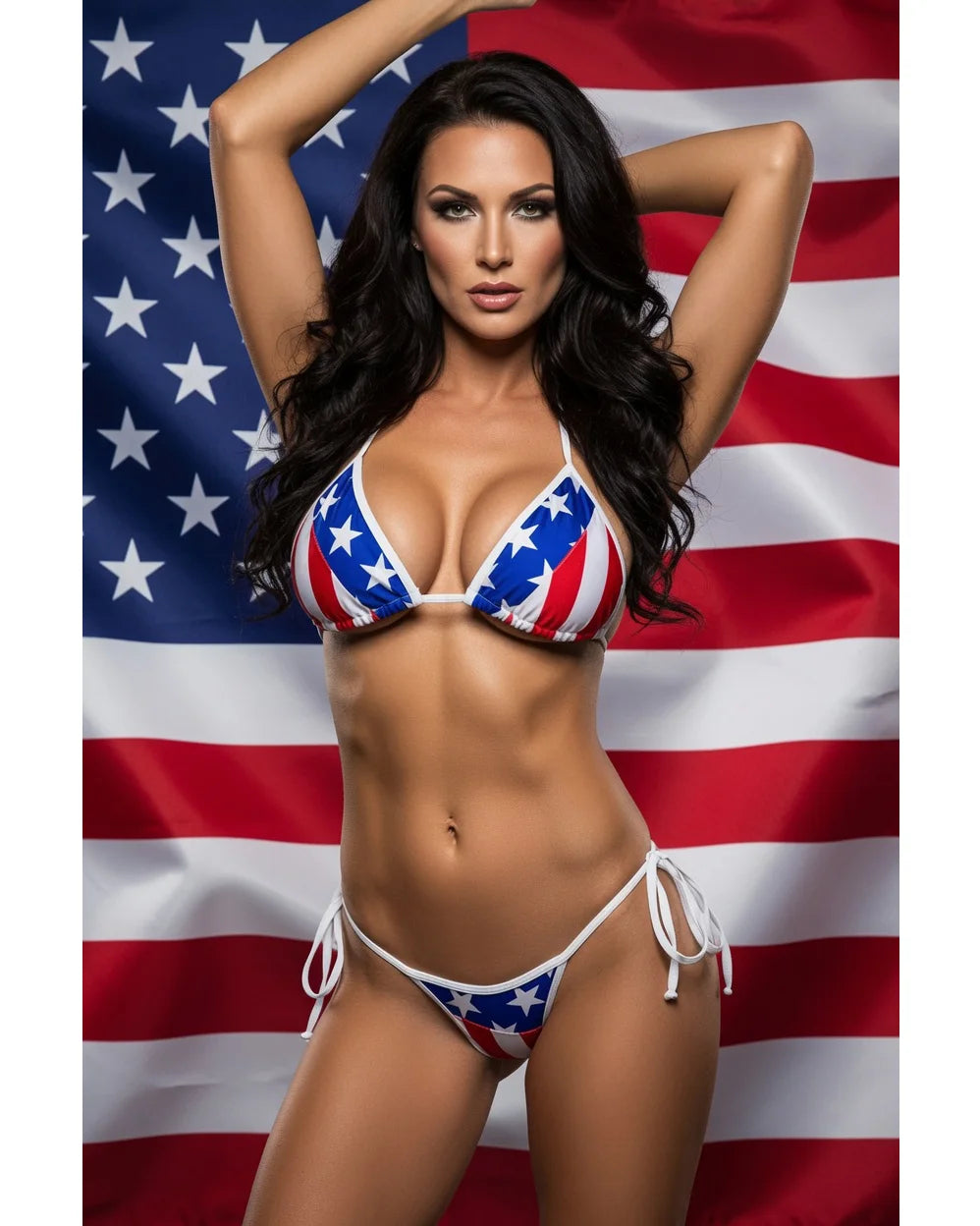 Patriotic Stars and Stripes bikini, made in America.