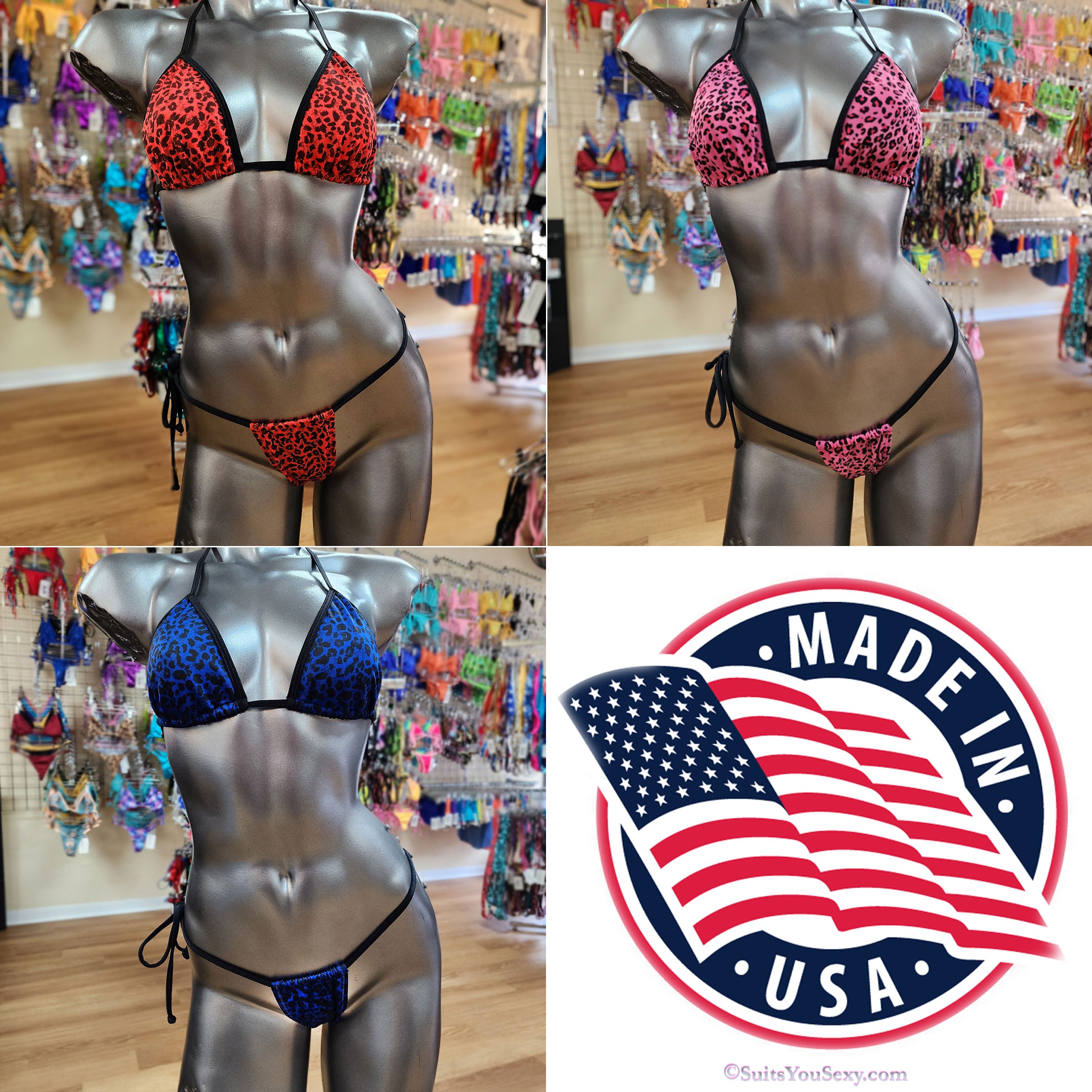 String Bikinis with a tie-side.