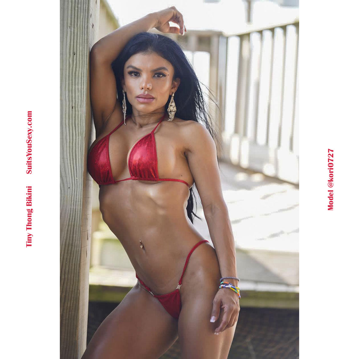 Hologram tiny thong bikini full view — American made swimwear