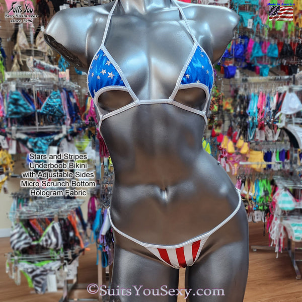 Patriotic Underboob Bikini, Stars and Stripes
