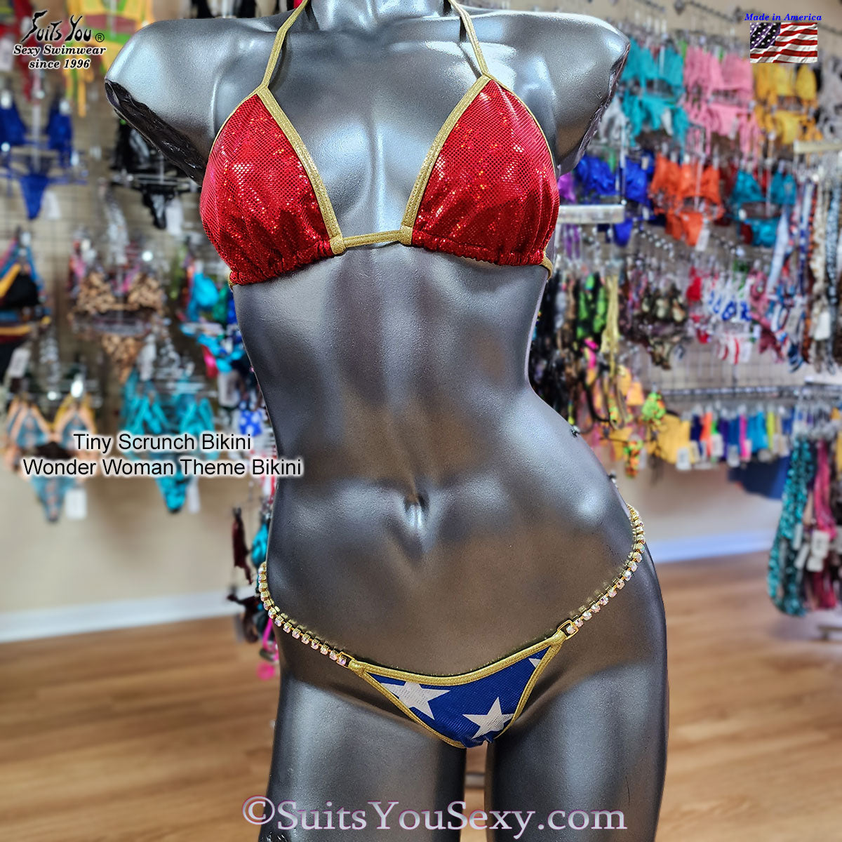 American Warrior stars and stripes bikini — micro coverage, made in Clearwater Florida
