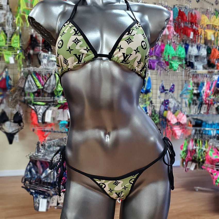 Micro Scrunch Bikini. Limited Edition Fabric, camo