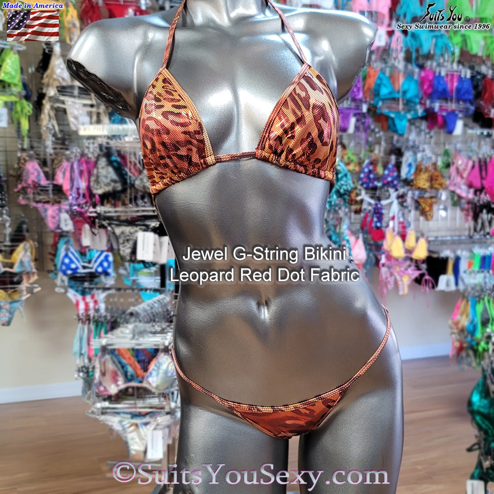 Jewel G-string Bikini, sexy animal print fabric