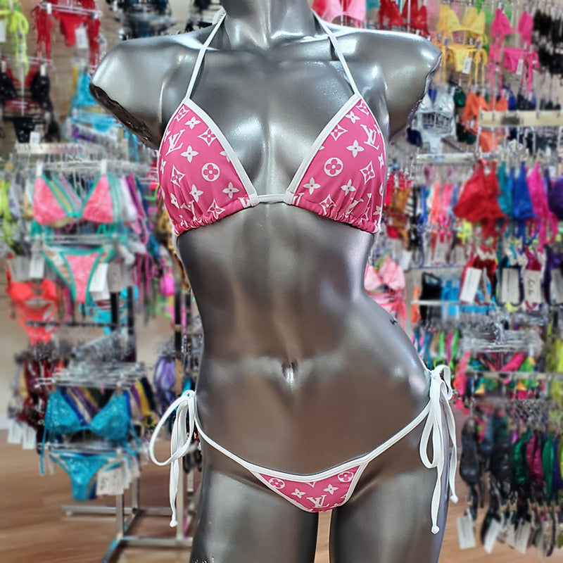 Micro Scrunch Bikini. Limited Edition Fabric, baby pink