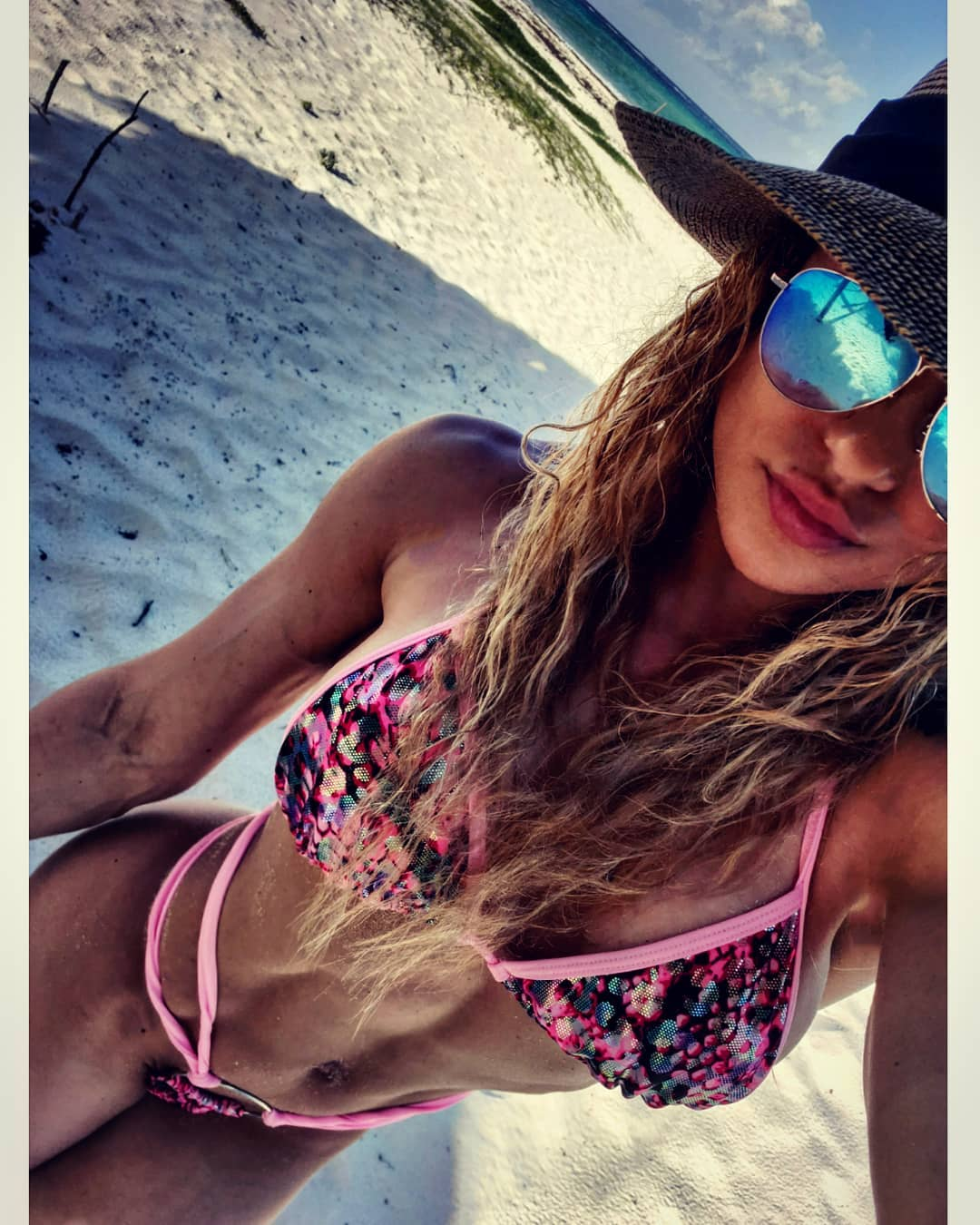 Ring g-string bikini, IFBB Pro Bojana, iridescent foil fabric, one-of-a-kind, manufactured in USA